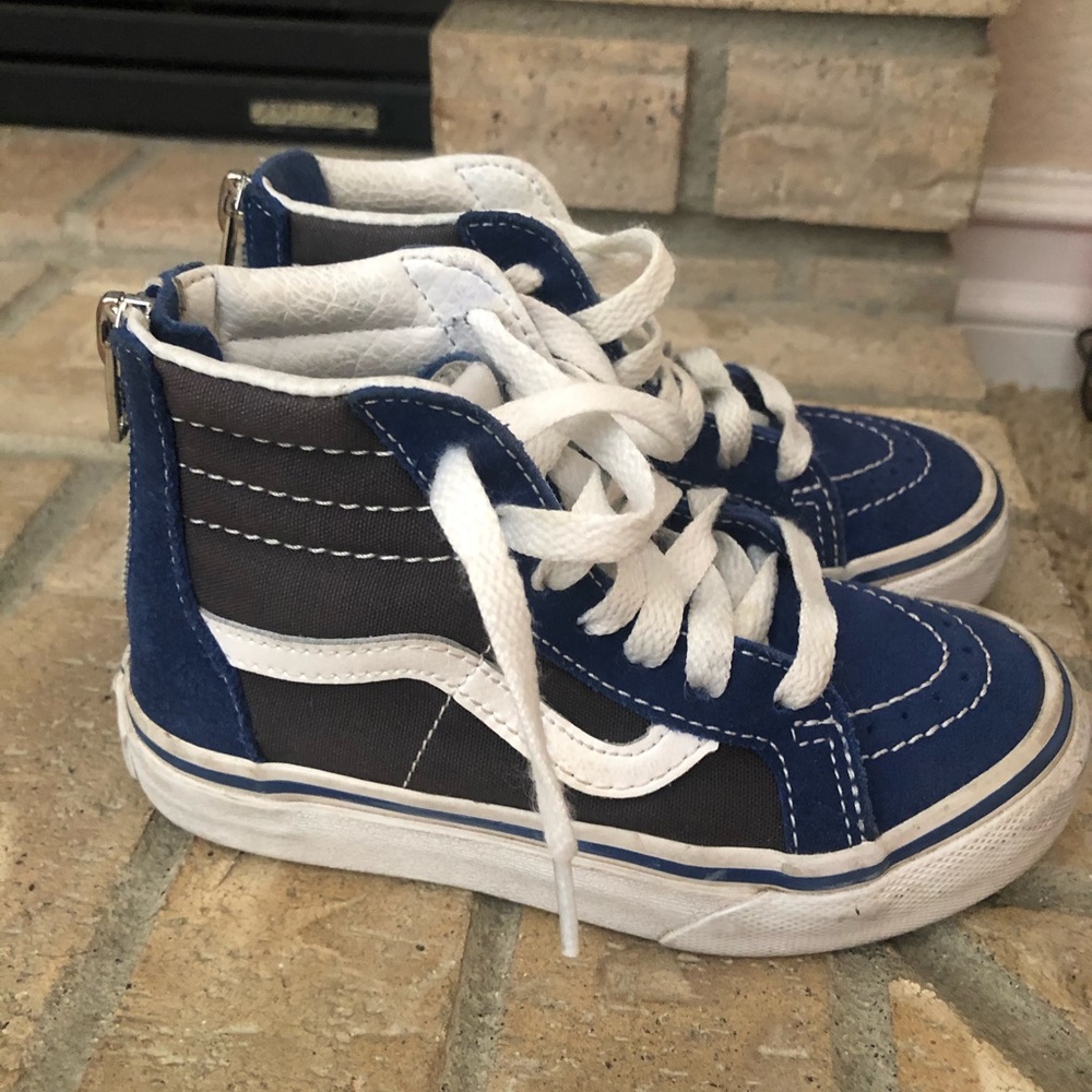 Vans Toddler Kids Sk8- Hi Zip- blue/ grey/ white
